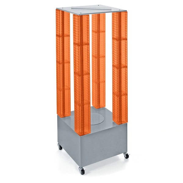 Multi-Tower Pegboard Floor Revolving Display Panel Size 4"W x 48"H